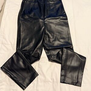 Zara Black Faux Leather Skinny Pants